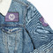 Gingham Print Patches Lifestyle Jean Jacket Detail