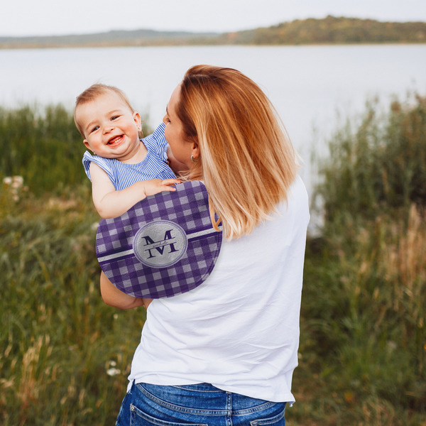 Gingham Print Peanut Shaped Burp - Lifestyle