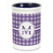 Gingham Print Ceramic Pencil Holders - Blue