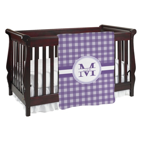 Custom Gingham Print Baby Blanket (Single Sided) (Personalized)