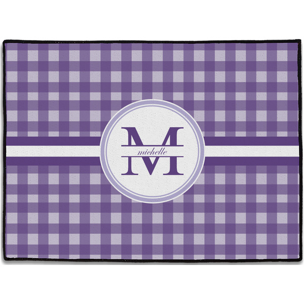 Custom Gingham Print Door Mat (Personalized)