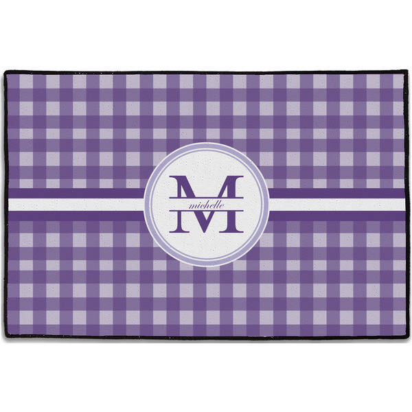 Gingham Print Personalized Door Mat - 36x24 (APPROVAL)