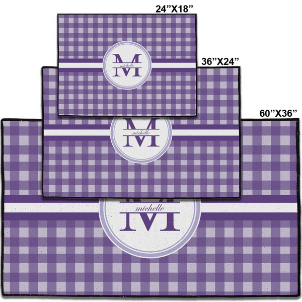 Gingham Print Personalized Door Mat - Group Parent IMF