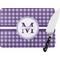 Gingham Print Personalized Glass Cutting Board