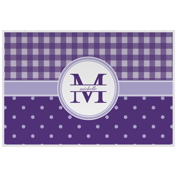Gingham Print Personalized Placemat (Back)