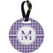 Gingham Print Personalized Round Luggage Tag