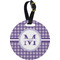 Gingham Print Plastic Luggage Tag - Round (Personalized)