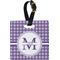 Gingham Print Personalized Square Luggage Tag