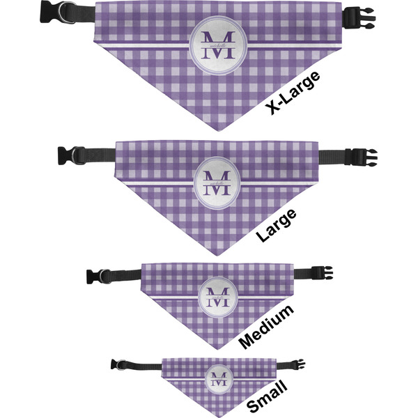 Gingham Print Pet Bandana Sizes