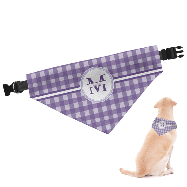 Custom Gingham Print Dog Bandana - Small (Personalized)
