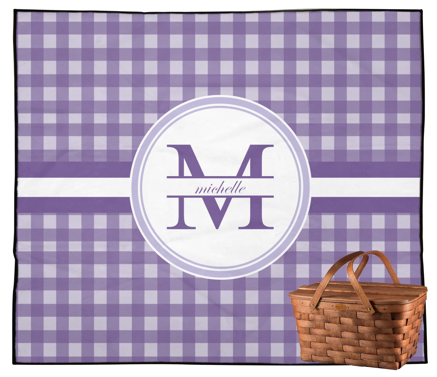 Gingham Print Outdoor Picnic Blanket