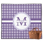 Gingham Print Outdoor Picnic Blanket (Personalized)