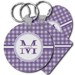 Gingham Print Plastic Keychain (Personalized)