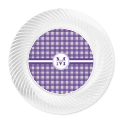 Gingham Print Plastic Party Dinner Plates - 10" (Personalized)