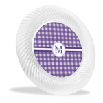 Gingham Print Plastic Party Dinner Plates - 10" (Personalized)