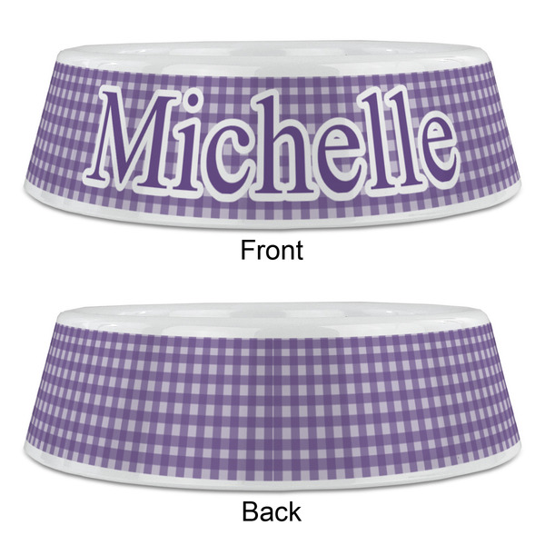 Gingham Print Plastic Pet Bowls - Large - APPROVAL