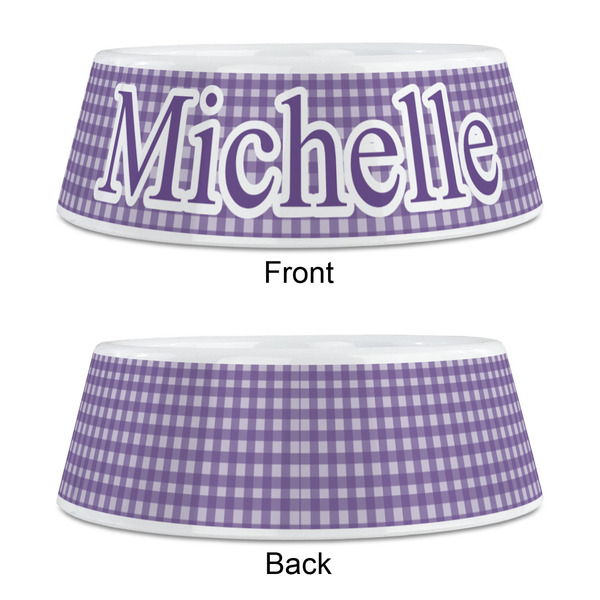 Gingham Print Plastic Pet Bowls - Medium - APPROVAL