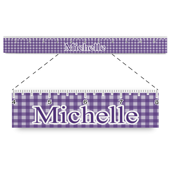 Custom Gingham Print Plastic Ruler - 12" (Personalized)