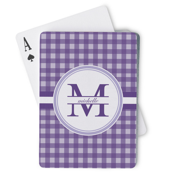 Custom Gingham Print Playing Cards (Personalized)