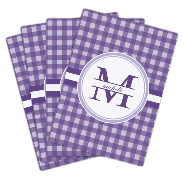 Gingham Print Playing Cards - Hand Back View