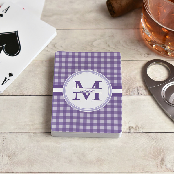 Gingham Print Playing Cards - In Context