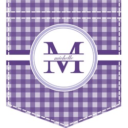 Gingham Print Iron On Faux Pocket (Personalized)