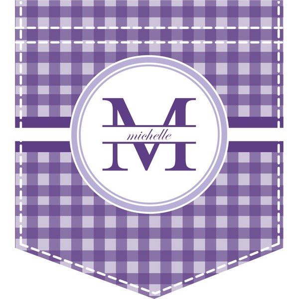 Custom Gingham Print Iron On Faux Pocket (Personalized)