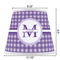 Gingham Print Poly Film Empire Lampshade - Dimensions
