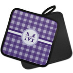 Gingham Print Pot Holder w/ Name and Initial