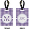 Gingham Print Rectangle Luggage Tag (Front + Back)