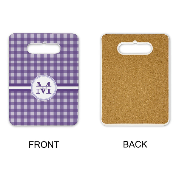 Gingham Print Rectangle Trivet with Handle - APPROVAL