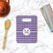 Gingham Print Rectangle Trivet with Handle - LIFESTYLE