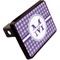 Gingham Print Rectangular Car Hitch Cover w/ FRP Insert (Angle View)