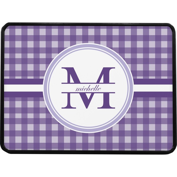 Gingham Print Rectangular Trailer Hitch Cover (Personalized)