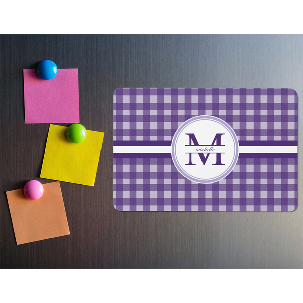 Gingham Print Rectangular Fridge Magnet - LIFESTYLE