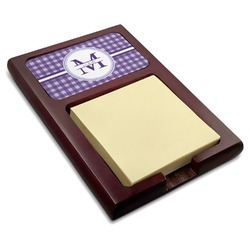 Gingham Print Red Mahogany Sticky Note Holder (Personalized)