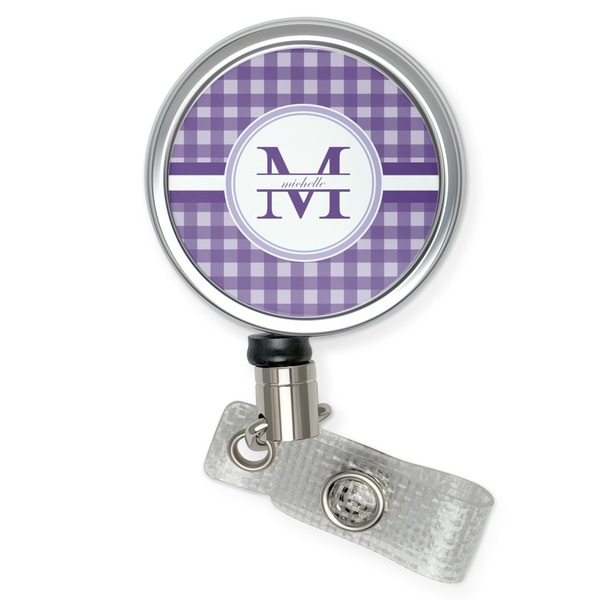 Custom Gingham Print Retractable Badge Reel (Personalized)