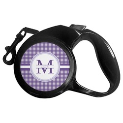 Gingham Print Retractable Dog Leash (Personalized)