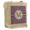 Gingham Print Reusable Cotton Grocery Bag - Front View