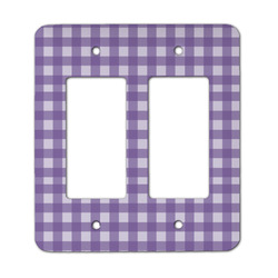Gingham Print Rocker Style Light Switch Cover - Two Switch