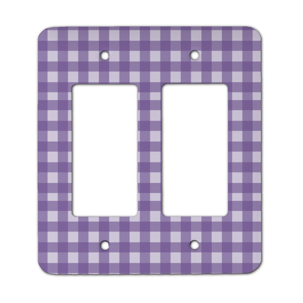 Custom Gingham Print Rocker Style Light Switch Cover - Two Switch
