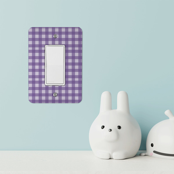 Gingham Print Rocker Light Switch Covers - Single - IN CONTEXT