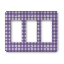 Gingham Print Rocker Style Light Switch Cover - Three Switch