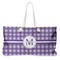 Gingham Print Large Tote Bag with Rope Handles (Personalized)