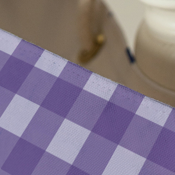 Gingham Print Large Rope Tote - Close Up View