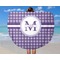 Gingham Print Round Beach Towel - In Use