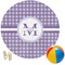 Gingham Print Round Beach Towel (Personalized)