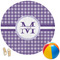 Gingham Print Round Beach Towel (Personalized)