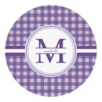 Gingham Print Round Decal - Small (Personalized)