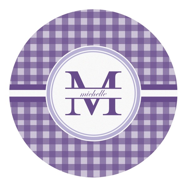 Custom Gingham Print Round Decal - Large (Personalized)